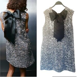 New H&M Sequin Tie-Back Sleeveless Mini Dress